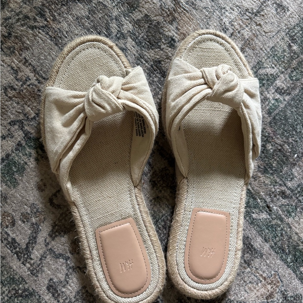 Elegant Cream Slip-On Sandals